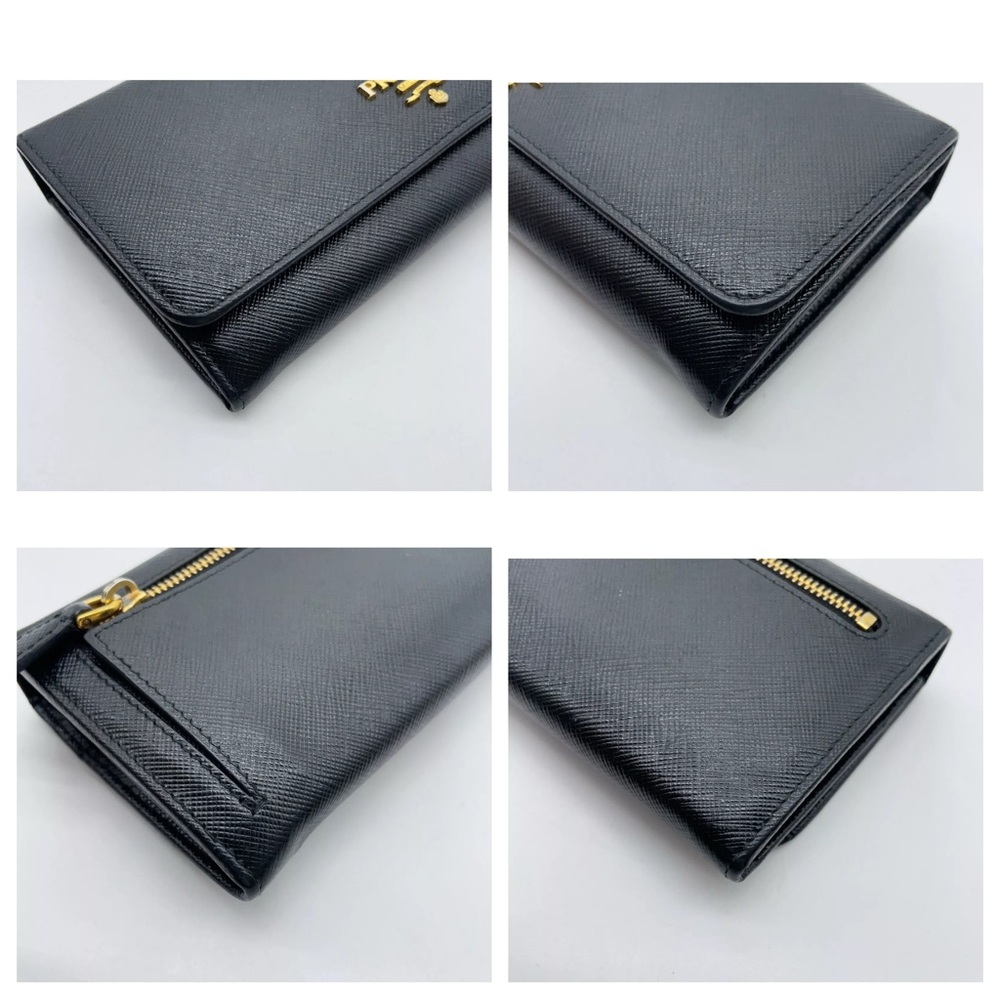 Prada Black saffiano leather Wallet and Card Holder Set W/box - Picture 12 of 16